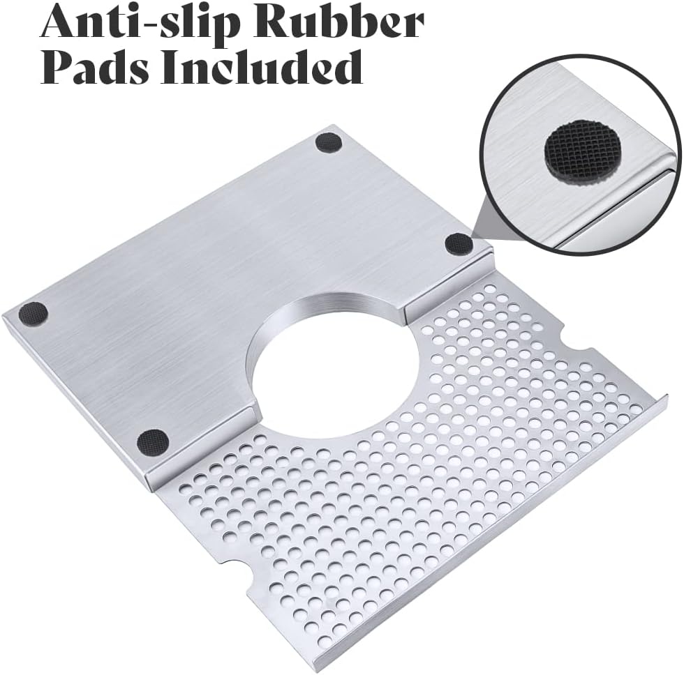 TMCRAFT Beer Drip Trays, Stainless Steel Kegerator Drip Tray with Non-Slip Rubber Pad, Highly Polished Surface Drip Tray for Restaurants, Kitchens, and Bars