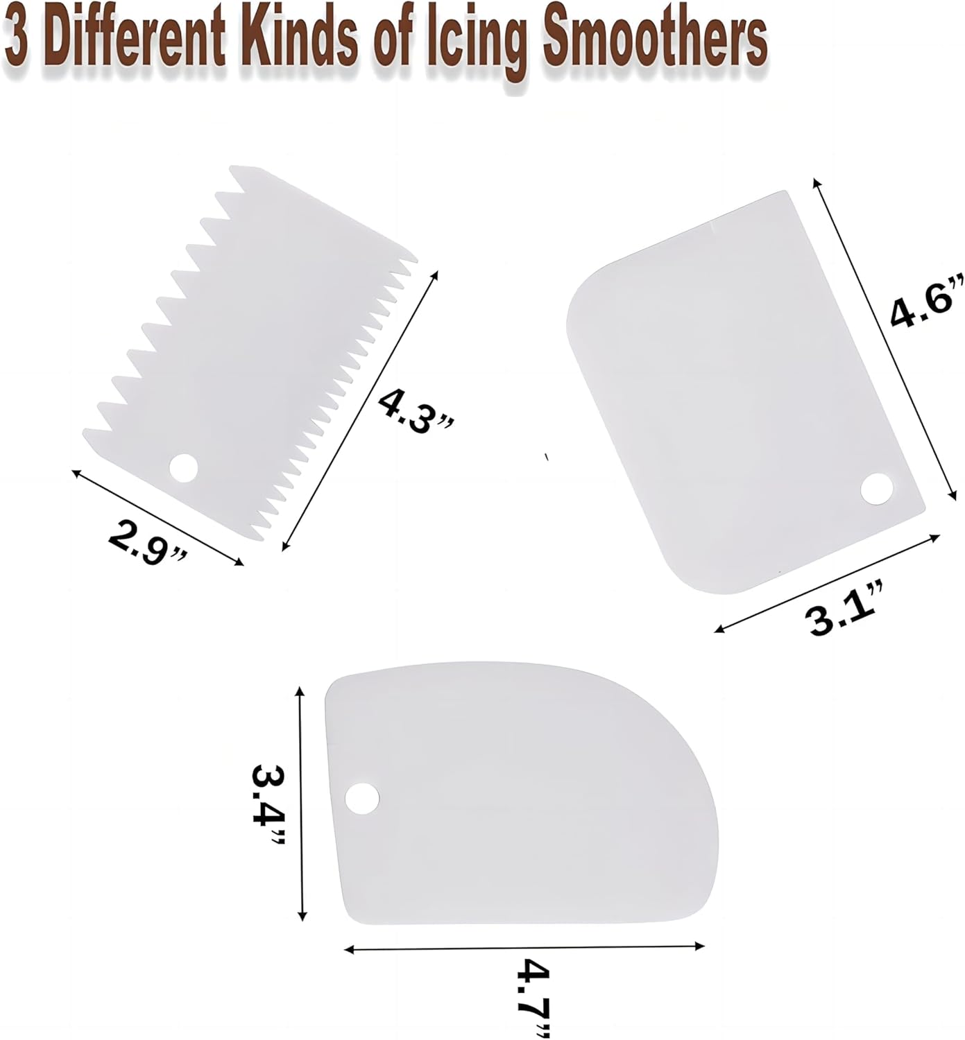 12" Acacia Wood Revolving Cake Stand, Rotating Cake Turntable with 2 Plastic Icing Spatulas, 3 Plastic Smoothers, Wooden Rotating Display Stand for Cake, Cupcake Decorating Supplies