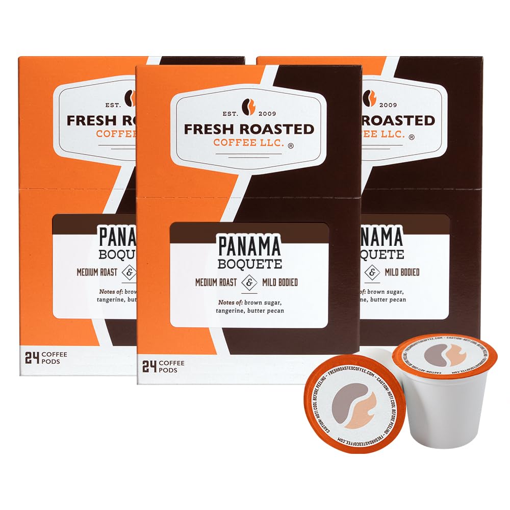 Fresh Roasted Coffee, Panama Boquete, Medium Roast, 72 Pods for K Cup Brewers