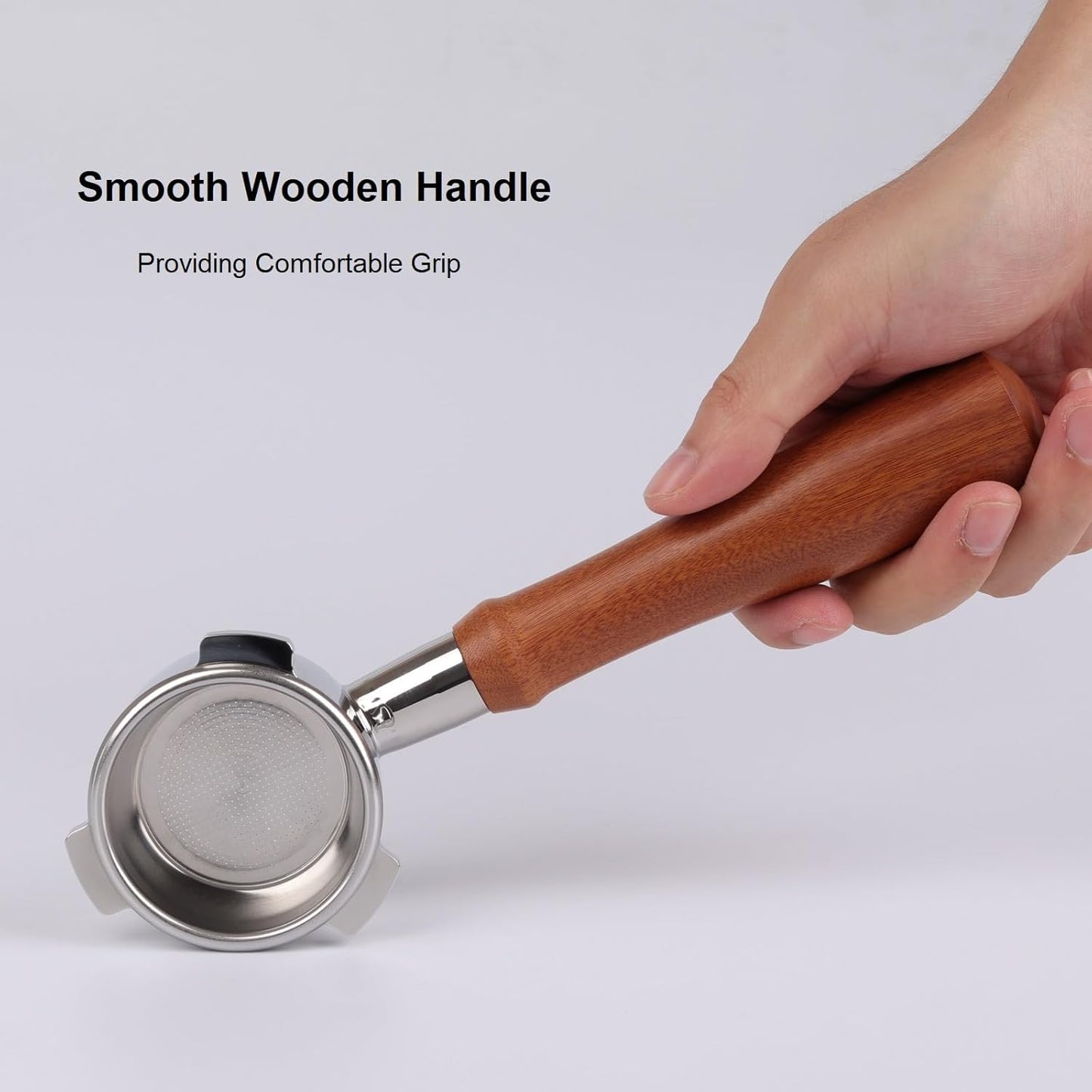 Bottomless Portafilter 54mm Compatible for Breville Barista Express, Pro, Touch, and Impress | Wooden Handle