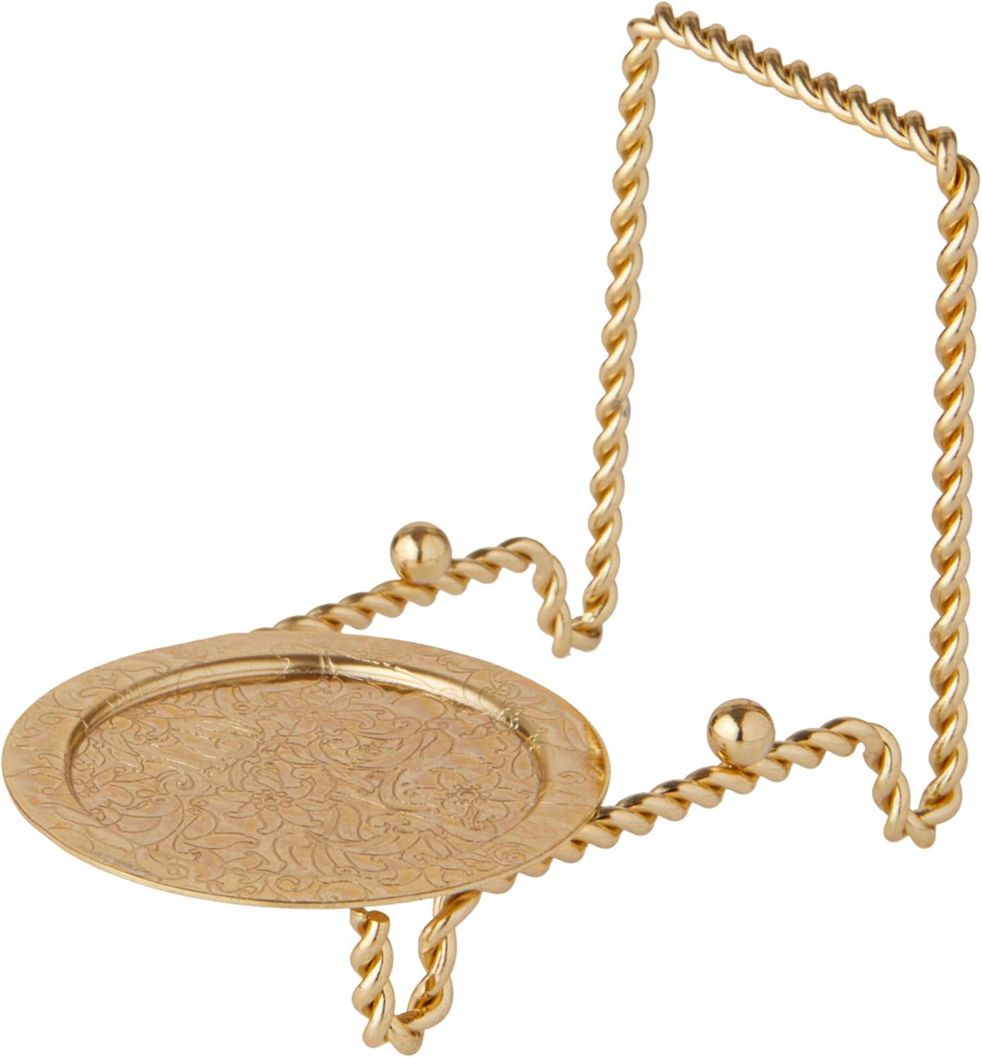 Bard's Ornate Twisted Shiny Gold-toned Cup and Saucer Stand, 3" H x 2.75" W x 4" D, Pack of 6
