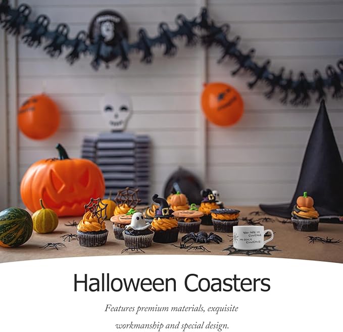 VOSAREA 10pcs Halloween Spider Web Coasters Placemat Decorative Table Placemats Doilies Halloween Decorarion Supplies