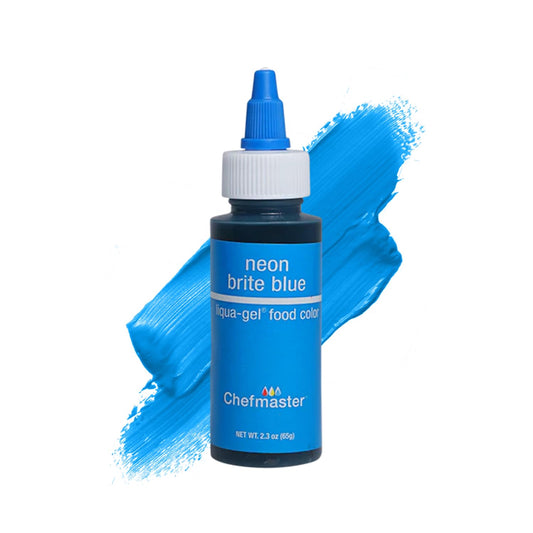 Chefmaster Neon Blue Liqua-Gel® Food Coloring | Vibrant Color | Professional-Grade Dye for Icing, Frosting, Fondant | Baking & Decorating | Fade-Resistant | Easy-to-Use | Made in USA | 2.3 oz