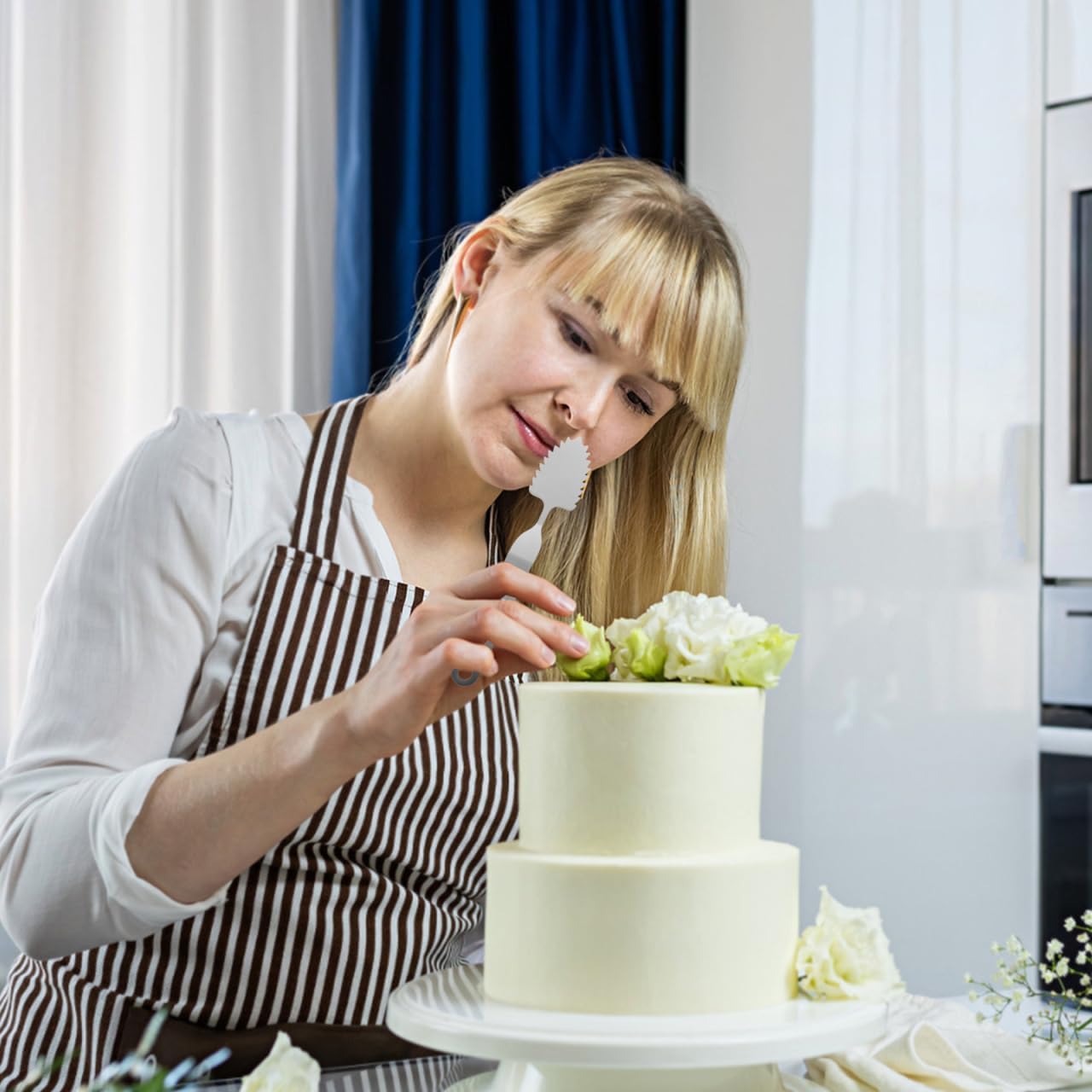 PRETYZOOM Cake Cream Spatula, 5 Shapes Stainless Steel Frosting Baking Tool, Icing Oil Painting Spatula, Cake Decorating Tool