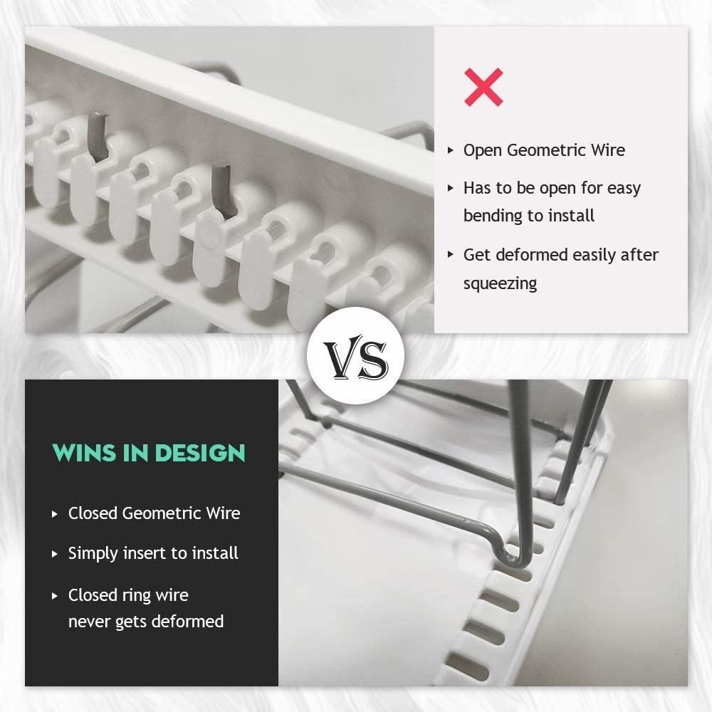 EVERIE Adjustable Bakeware Organizer Pot Lid Holder Rack for Pots, Cake Molds, Cutting Boards, Mats, Cookware, GS02SS, Pack of 2