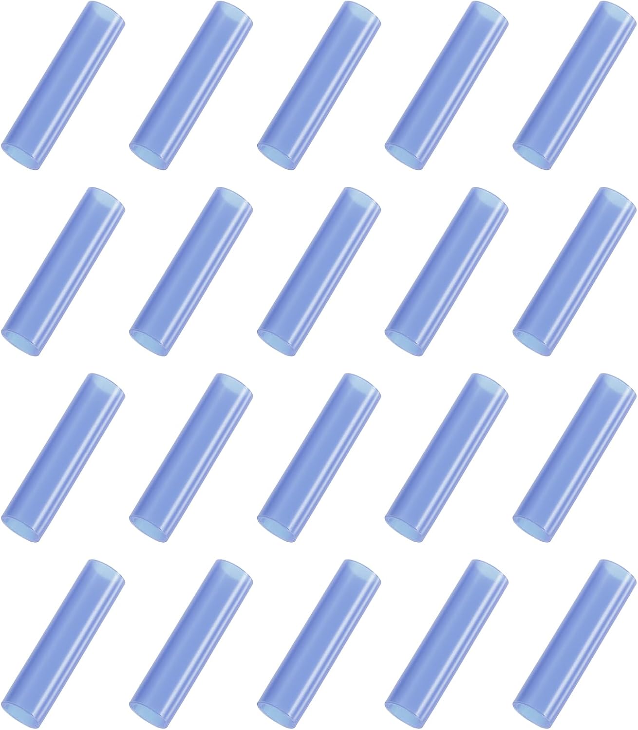 uxcell 20Pcs Silicone Straw Tips, Metal Straw Covers, Soft Reusable Straws Tips Fit for 8mm/0.31" OD Stainless Steel Straws (Blue)