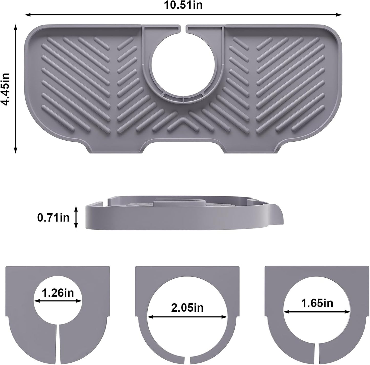 2 Pack Faucet Mat for Kitchen Sink，6° Slope Sink Splash Guard，Splash Guard for Kitchen Sink，Kitchen Sink Splash Guard for Dish Soap Sponge Holder，Silicone Faucet Guard & Draining Mat-Purple