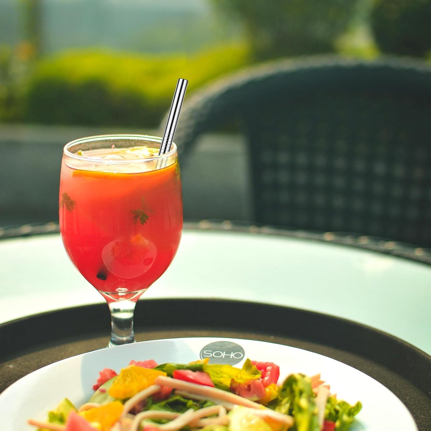 10 Pack 4.7 Inch Short Metal Cocktail Straws Reusable Stainless Steel Straws Drinking Straws Steel Straws Drinking with Cleaning Brush for Coffee Mugs, Small Glasses or Cups