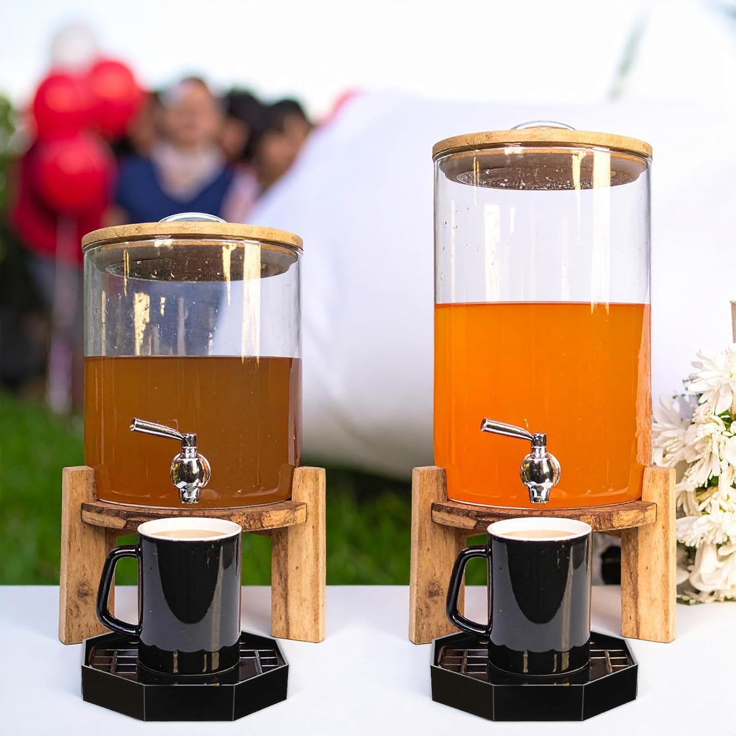 2 Pcs 4 Inch Coffee Drip Tray, Octagonal Drip Catcher Tray with Honeycomb Grid, Spill Coaster for Coffee, Tea, Wine, Beverage, Black