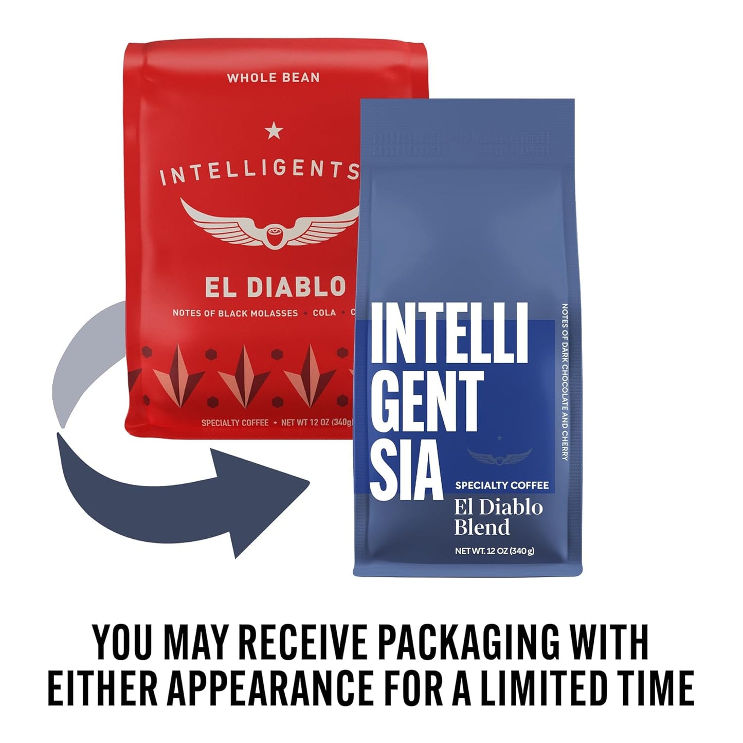 Intelligentsia Coffee, Dark Roast Whole Bean Coffee - El Diablo Blend 12 Ounce Bag