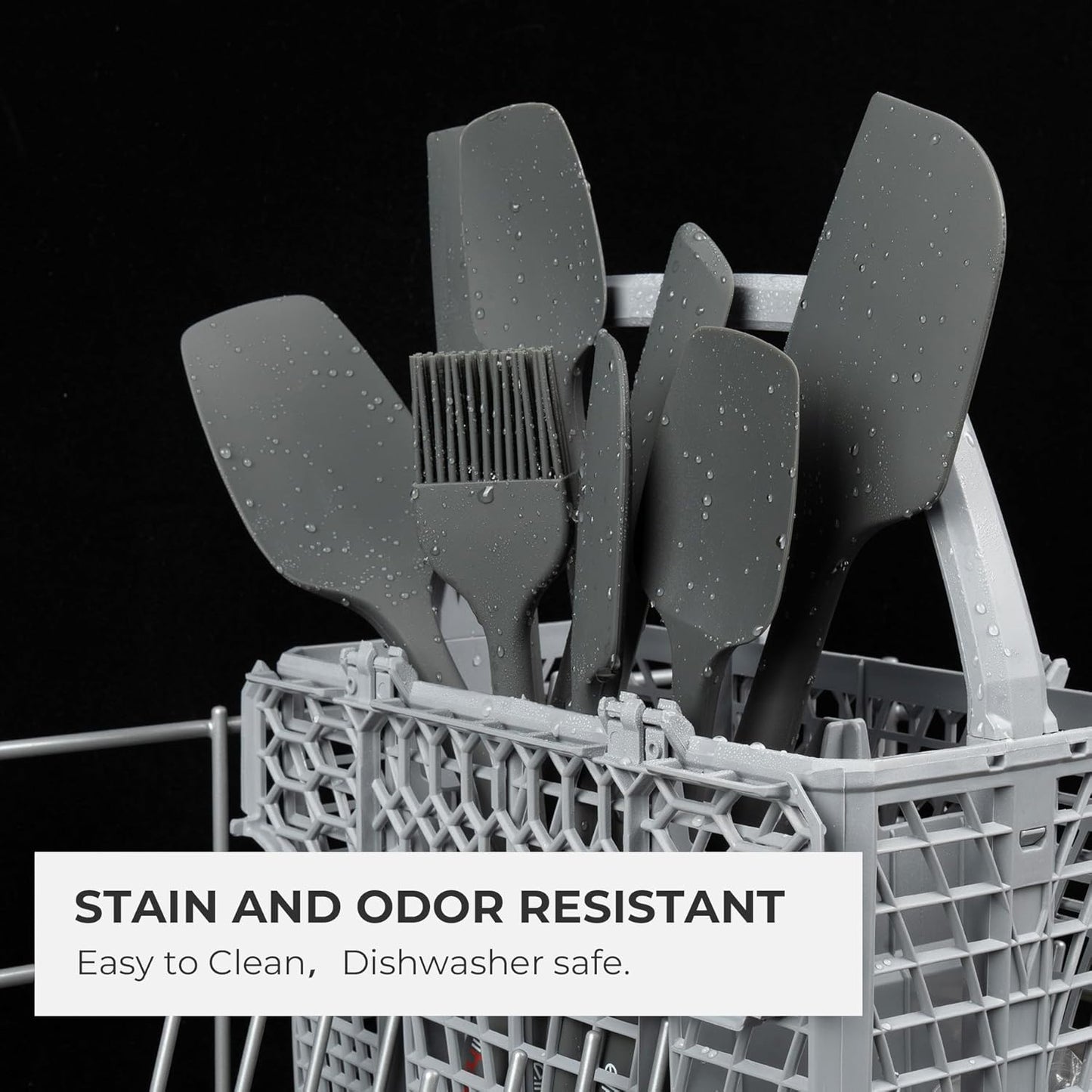 Elihome Mini Silicone Basting Pastry Brush, Cooking Brush for Oil Sauce Butter Marinades, Food Brushes for BBQ Grill Kitchen Baking, Baster Brushes Pastries Cakes Meat Desserts, Food Grade, Dark Grey