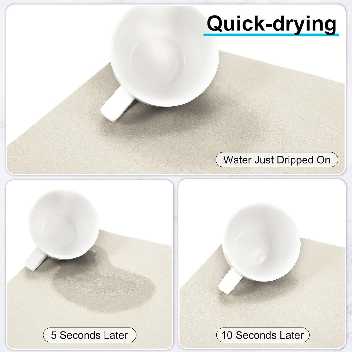 uxcell Silicone Mats for Kitchen Counter, 15.7" x 11.8" Non-Slip Countertop Protector Mat Heat Resistant Coffee Mat Waterproof Table Placemat, Beige