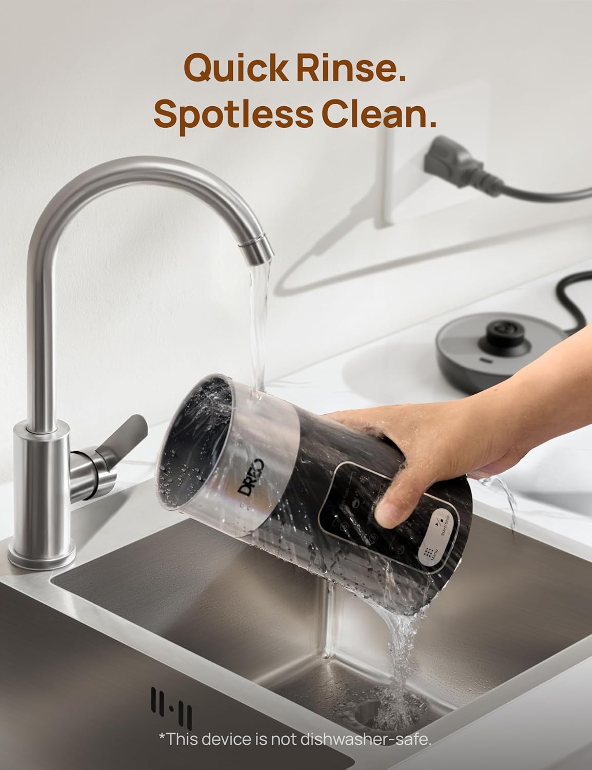 Dreo Milk Frother, 8-in-1 Electric Frother for Latte Art Coffee, 9oz/270ml Warm and Cold Foam Automatic Frothers for Dairy and Non-Dairy Milk, LED, Easy to Clean, BaristaMaker Air