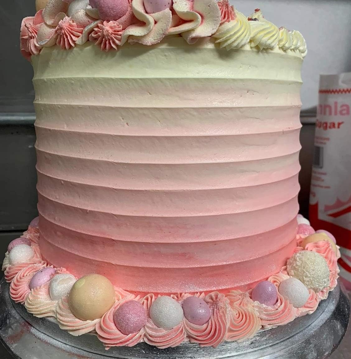 Siking Stainless Steel Cake Comb Metal Cake Scraper, Cake Buttercream Smoother Edge Side Sculpting Decorating Tools (Narrow Scallop), SCC- 1-4