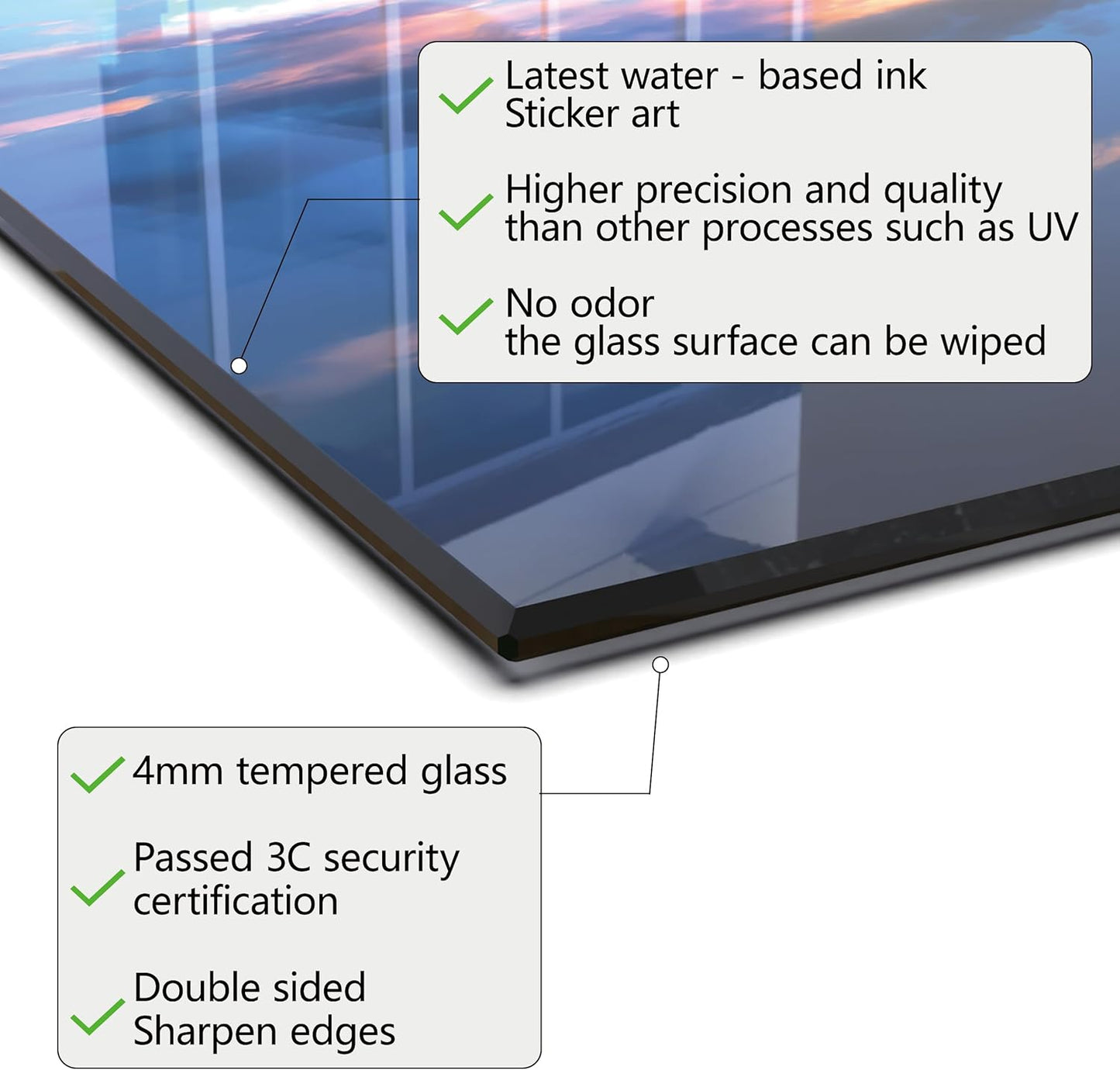 Tempered Glass Backsplash For Kitchen Behind Stove,Sea Beach Stove Backsplash Top Cover,Easy to Clean Glass Splashback, Sink Cover Splash Guard,Home Kitchen Wall Decor (30"x30"(76.2x76.2cm))