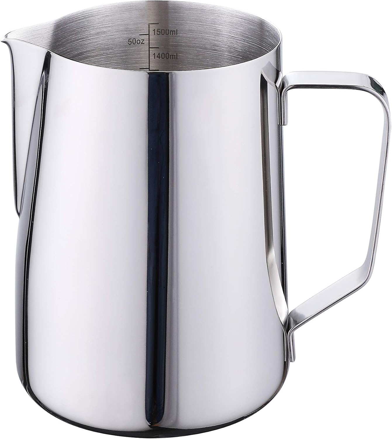 1500ml/50oz Stainless Steel Milk Frothing Pitcher for Coffee, Cappuccino, Latte Art