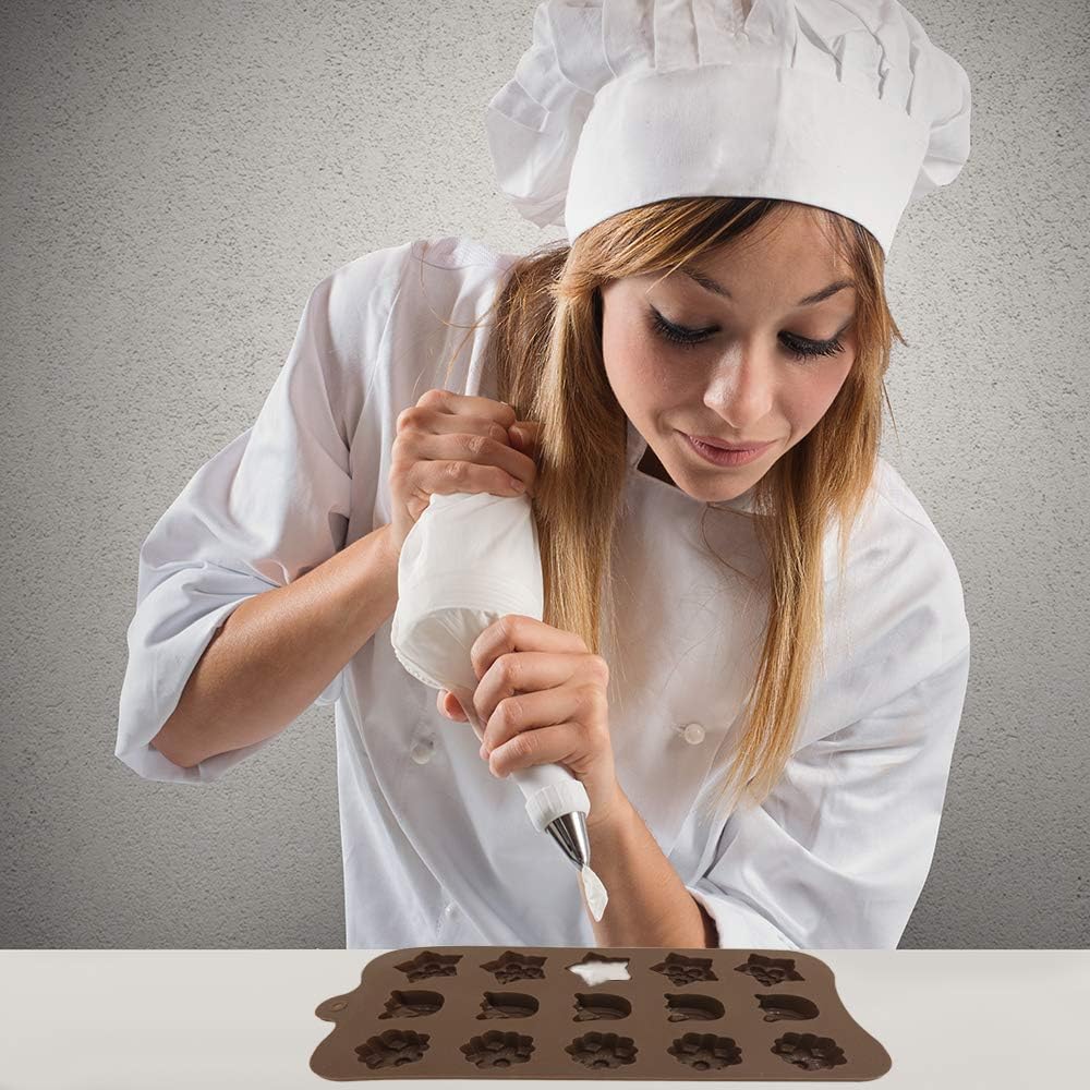 4 Pack Flower Shape Silicone Molds Chocolate Candy Mold, DanziX Silicone Mold for Wedding,Festival, Parties, DIY Enthusiasts-15 Cavity