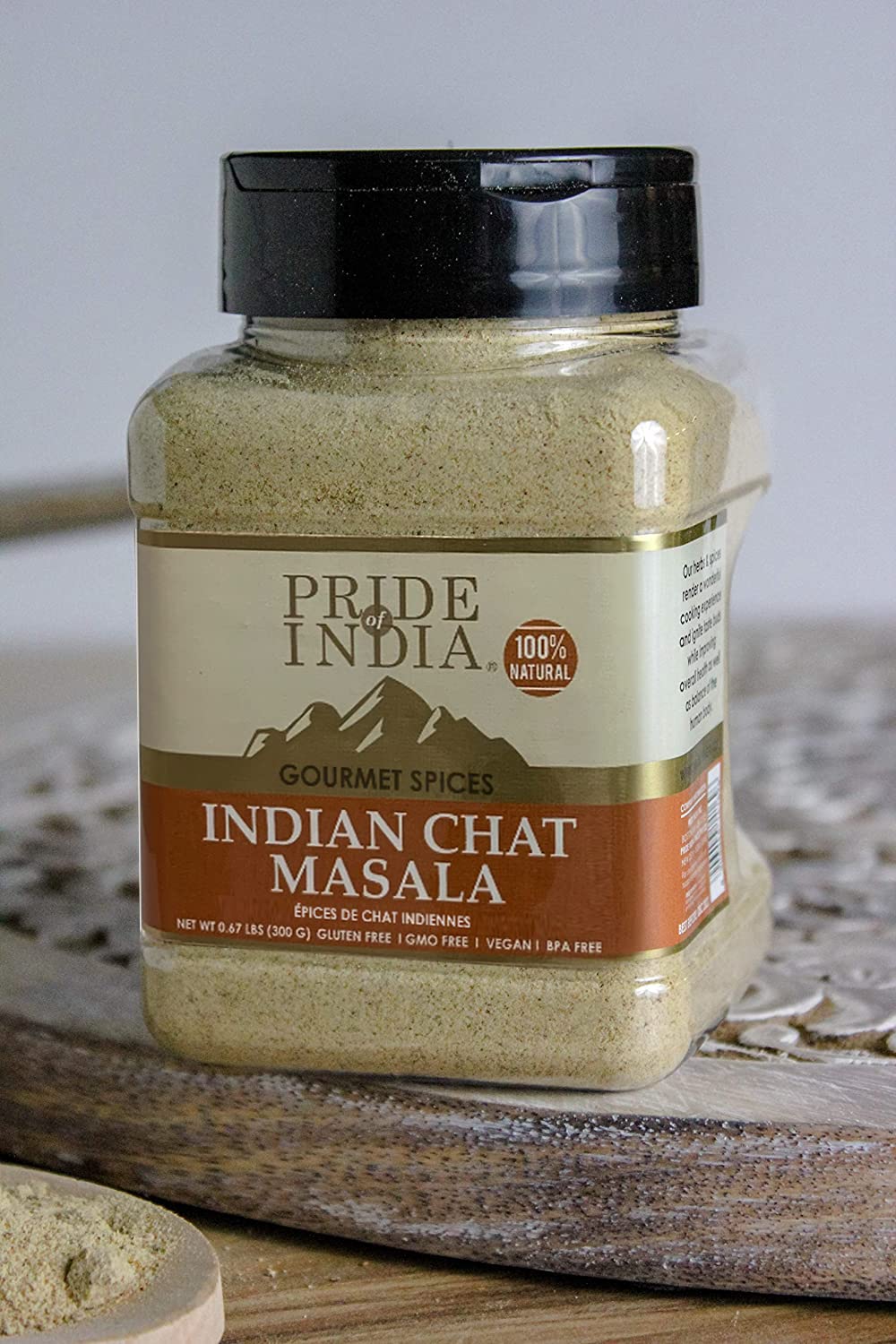 Pride of India - PACK of 6 - Indian Chat Masala Seasoning Spice – For Savory Dishes -Perfect Seasoning for Drinks/Salads/Fruits -Preservatives Free-Easy to Store – 8oz. Medium Dual Sifter Jar