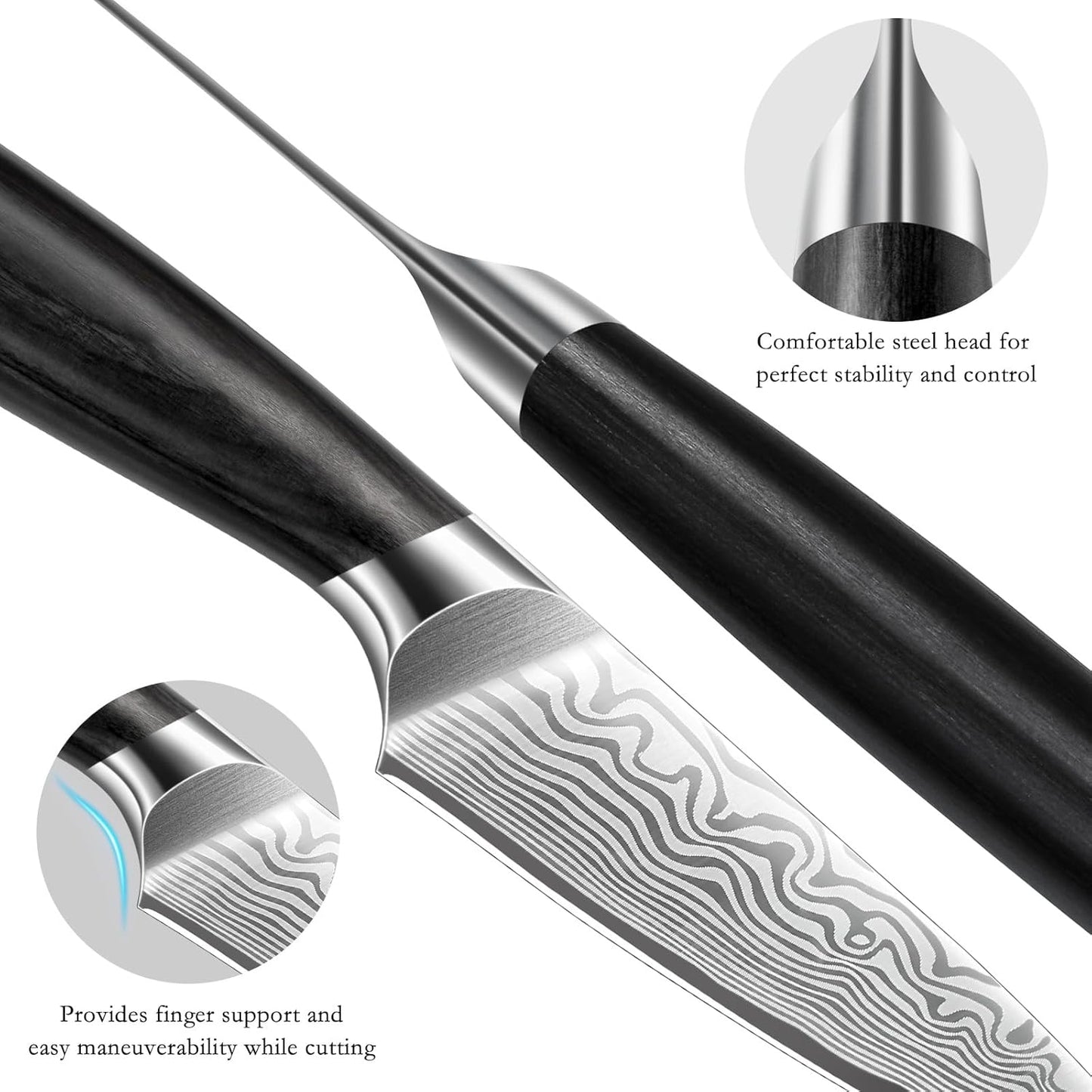 Paring Knife 3.75 Inch, High Carbon Powder Steel Forged Small Kitchen Knives, Razor Sharp Japanese Fruit Knife with Ergonomic Pakkawood Handle