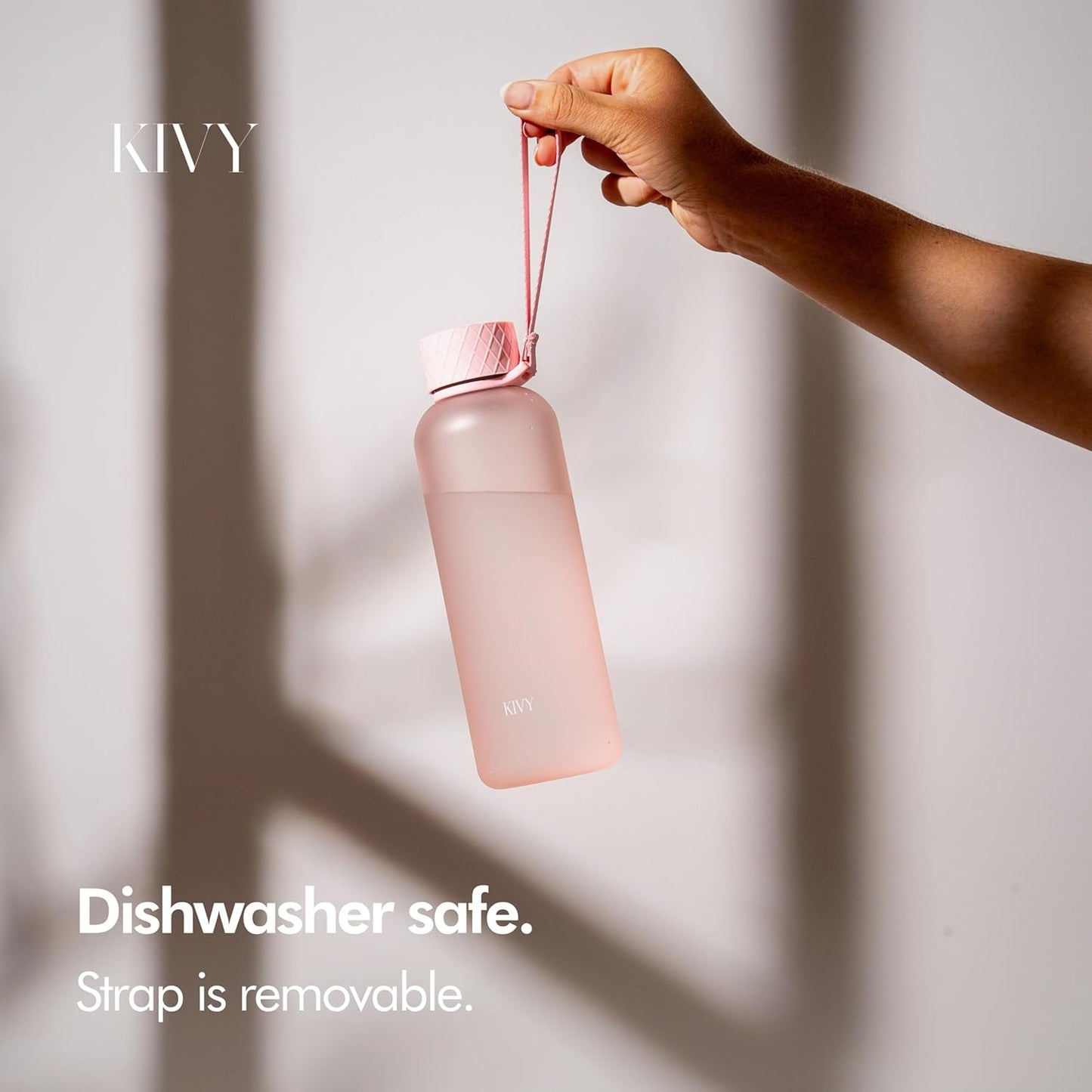 KIVY Slim Water Bottle 22oz [BPA FREE] - Small Drinking Waterbottle - Tritan Bottle Without Straw for School, Sport & Travel - Drinking Bottle Dishwasher Safe