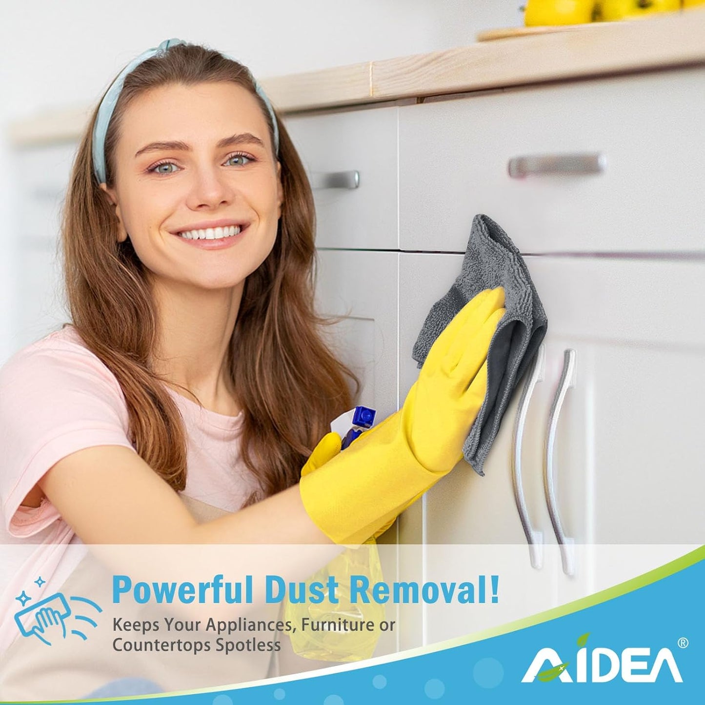 AIDEA Microfiber Cleaning Cloth 100PK, Soft Microfiber Towels for Cars, Absorbent Cleaning Rags, Lint-Free Streak-Free Wash Cloths for House, Kitchen, Window(12inx12in), Grey