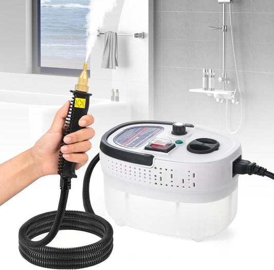 Moongiantgo Handheld Steam Cleaner, 2500W High Pressure Steamer for Cleaning, Portable Pressurized Cleaning Machine for Home Kitchen Car Detailing Grout Tile Bathroom with 1200ml Water Tank (White)