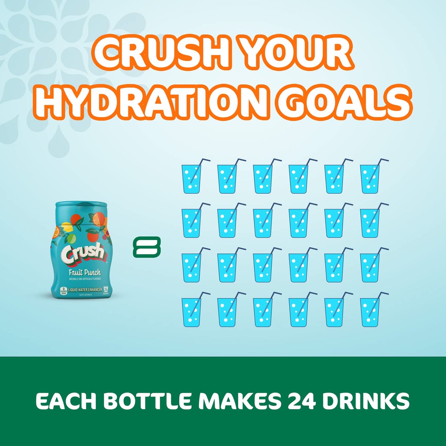Crush, Fruit Punch, Liquid Water Enhancer – New, Better Taste (4 Bottles, Makes 96 Flavored Water Drinks) 1.62 Fl Oz (Pack of 1)