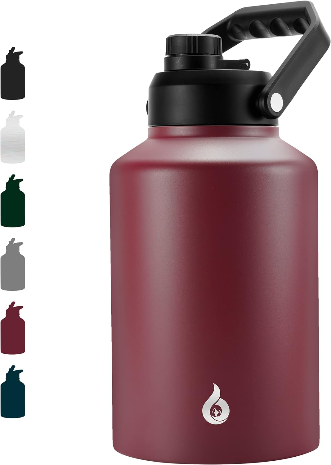 BJPKPK One Gallon(128 oz) Insulated Water Bottle, Dishwasher Safe Stainless Steel Thermos, BPA Free Jug with Ergonomic Handle & Anti-slip Bottom, Large Water Bottle, Brick Red