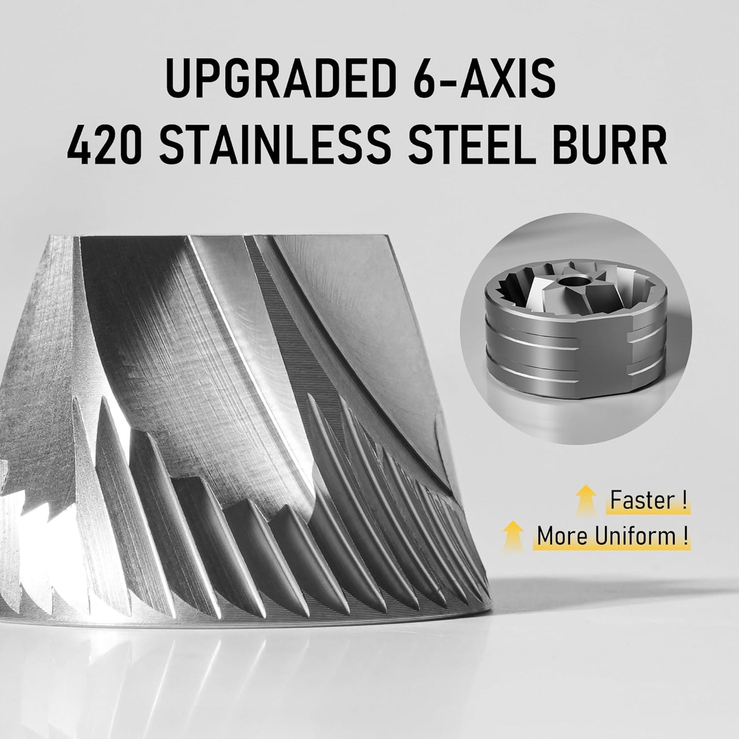 STARESSO D6 PLUS Portable Manual Coffee Grinder with Numerical Adjustable Setting, Stainless Steel Conical Burr for Consistent Grind, Easy to Use for Espresso, French Press, Pour Over, Cold Brew