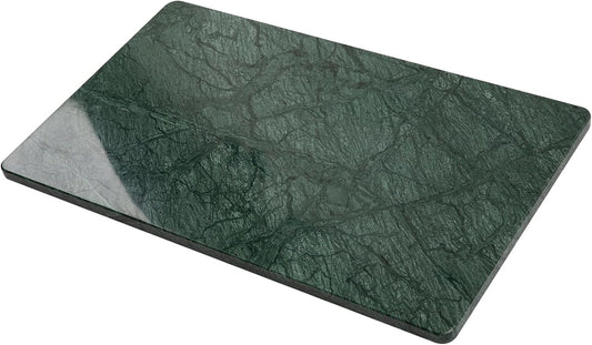 Green Marble Cutting Board, Marble Slab Pastry Board 12x20 Inch With Non-Slip Feet For Baking, Cheese, Charcuterie, Chocolate