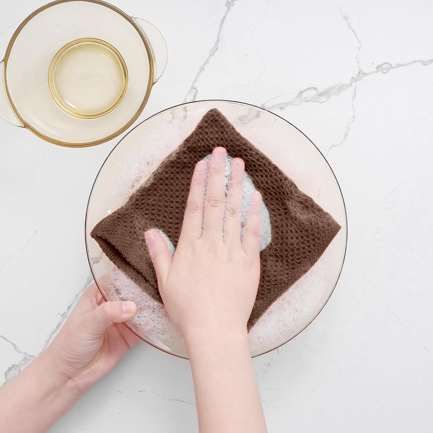 Homaxy 100% Cotton Waffle Weave Kitchen Dish Cloths, Ultra Soft Absorbent Quick Drying Dish Towels, 12 x 12 Inches, 12-Pack, Coffee