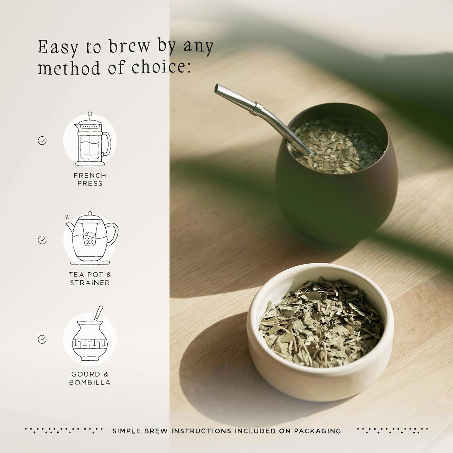 Katú Ka'a Premium Organic Loose-Leaf Raw Yerba Mate Tea, Air-Dried, Unroasted, Smooth Traditional Taste, Natural Energy, 17.6 oz (500g)