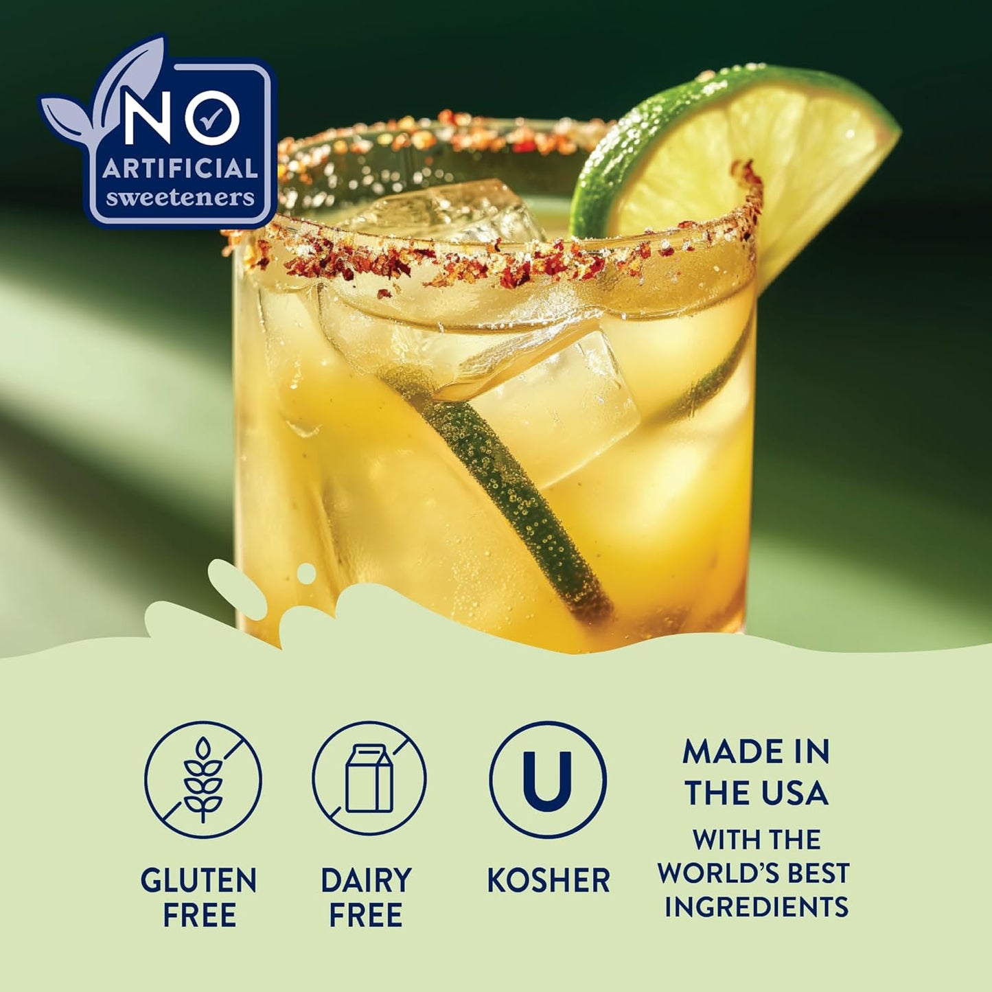 Jordan's Skinny Syrups Sugar Free Syrup, Naturally Sweetened Spicy Margarita Mix Syrup, 32 oz, Low Calorie Flavoring, Protein Shake, Cocktail & More, Gluten Free, Keto Friendly