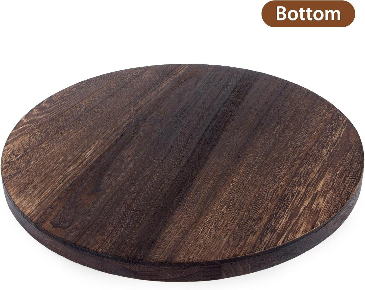 Round Ottoman Tray for Coffee Table Living Room Wood Serving Tray Large Wooden 20 Inches Rustic Brown