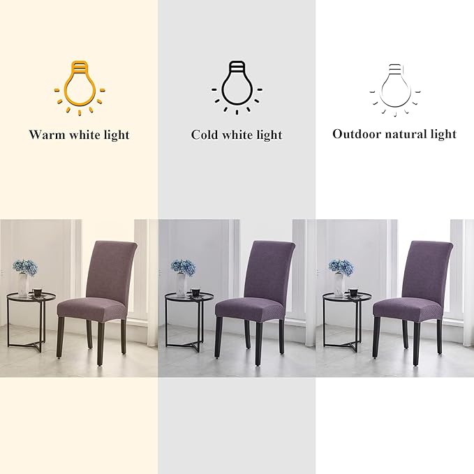 Joccun Chair Covers for Dining Room Set of 6,Dining Chair Slipcovers Stretch Dining Room Chair Covers Seat Protector,Washable Parsons Chair Cover for Home,Banquet(Grapeade,6 Pack)