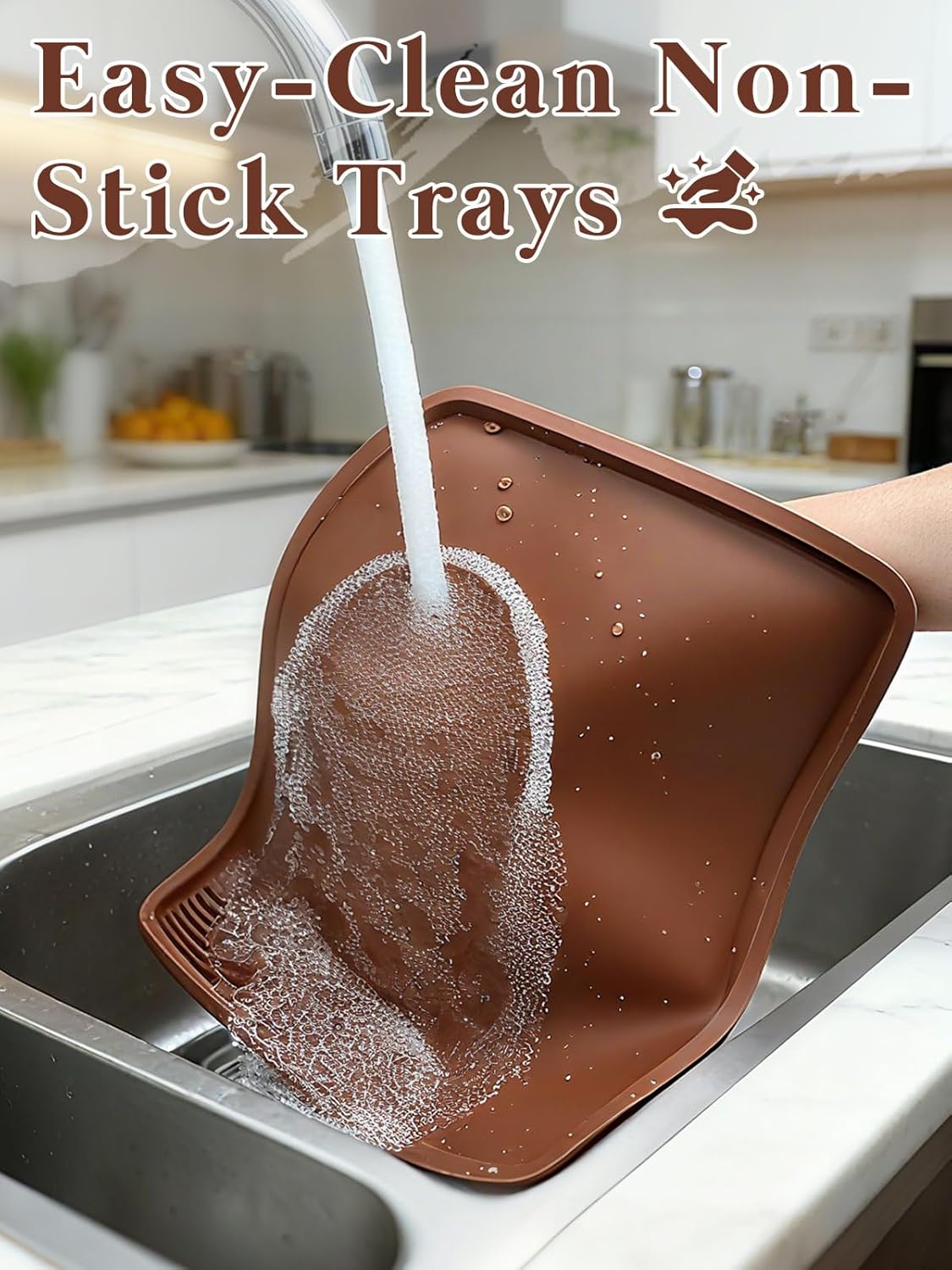 Aulock 6 Pcs Silicone Food Dehydrator Sheets with Edge, Compatible with Cosori/Excalibur/Magic Mill 14" x 14" Trays, Square Non-stick Tray Liner, High Temperature Resistance Reusable Dryer Mats