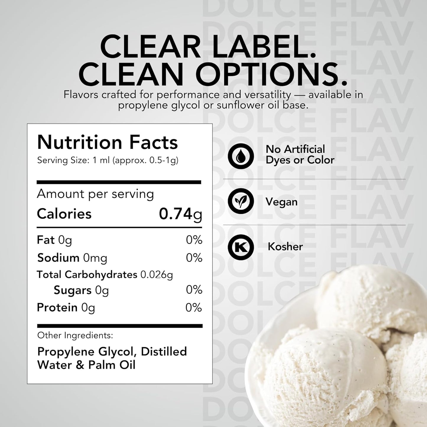 Dolce Flav Natural White Food Coloring – 2 oz Liquid Whitening Dye from Palm Oil with Graduated Dropper | Water-Soluble | For Frostings, Fillings & Beverages | Kosher | Made in USA