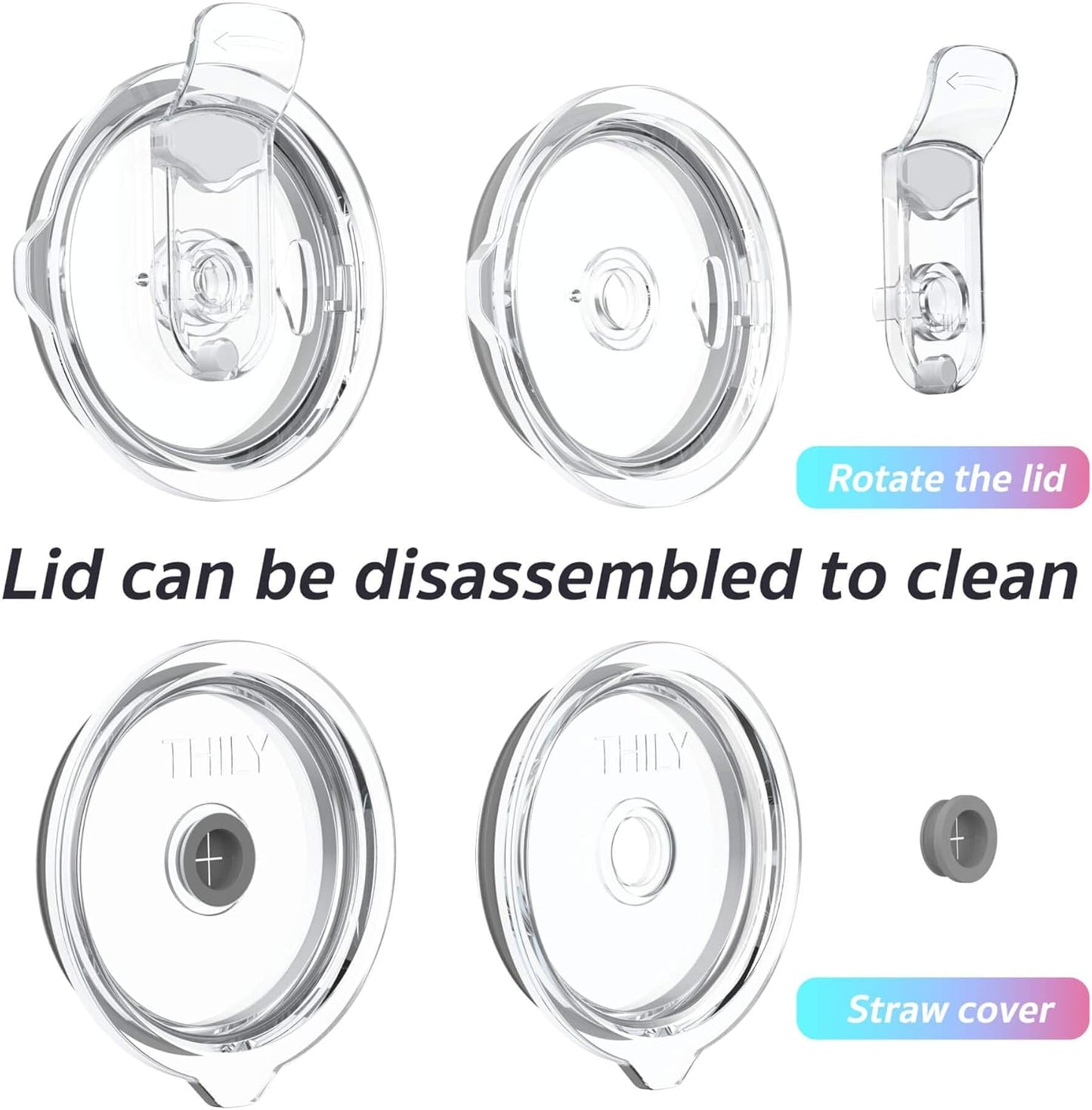 THILY Tumbler Vacuum Insulated Travel Mug 26 oz Coffee Cup with Lids and Straws, Reusable, Splash-Proof, Powder Coated, Keep Ice Drinks Cold, Teal