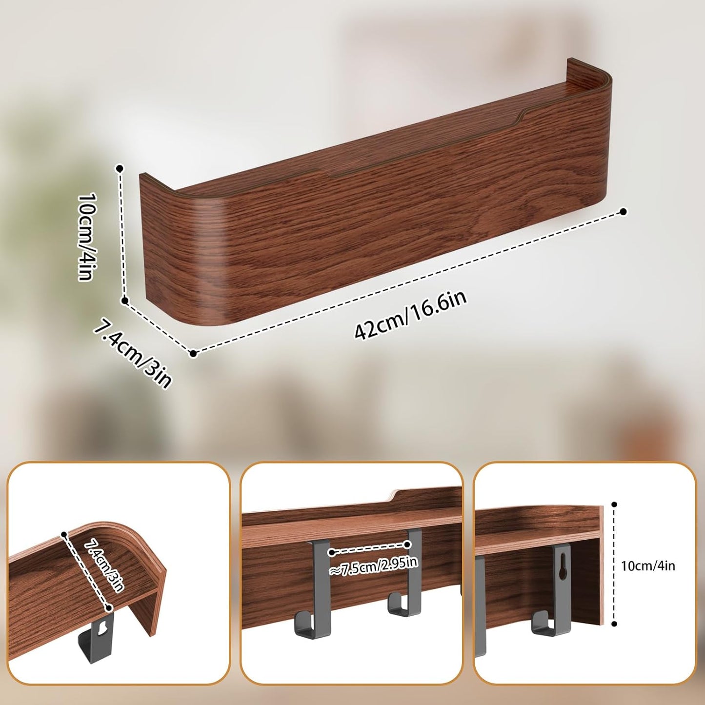 Coat Rack Wall Mount Entryway Organizer Modern Key Holder Wall Mount with Wooden Shelf Entryway Hooks for Bedroom Kitchen Hallway Bathroom for Hanging Coats Hats Bags Towels