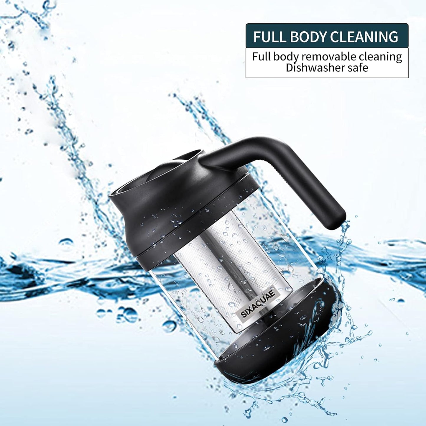 Cold Brew Coffee Maker Stainless Steel Strainer Large,Durable Iced Coffee Maker Cold Brew Pitcher,Dishwasher Safe 38 Oz Iced Tea Maker