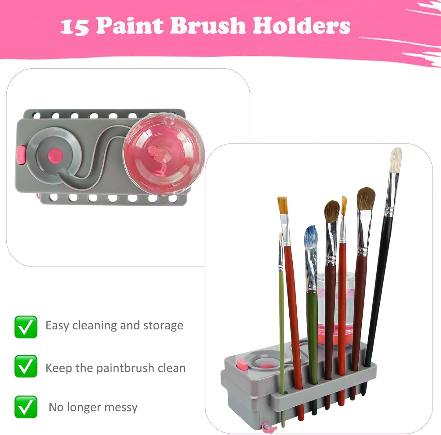 Paint Brush Cleaner, Paint Brush Rinser with Drain and Brush Holder, Paint Brush Washer Water Recycling Brush Cleaner Rinse Cup, Paint Brush Cleaner Tool for Acrylic, Watercolor, Water-Based Paints