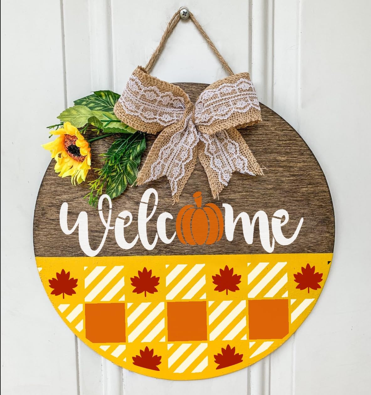 Fall Stencils for Painting on Wood Pumpkin Stencil Fall Leaves Maple Half Round Hello Fall Stencils for Door Mats Porch Hanger Decor