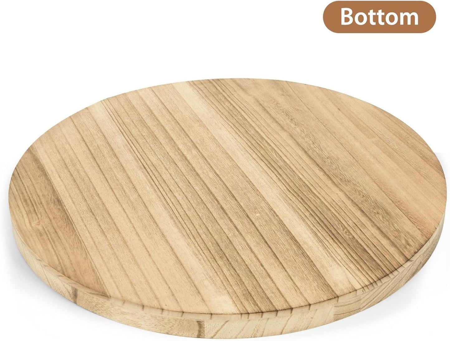 Round Ottoman Tray for Coffee Table Living Room Wood Serving Tray Large Wooden 20 Inches Rustic Torched