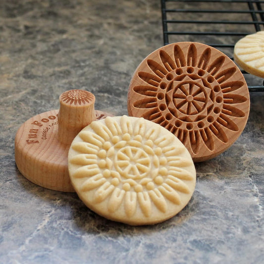 Wood Cookie Stamp, 2.5 Inch (Feather Mandala CS-047)