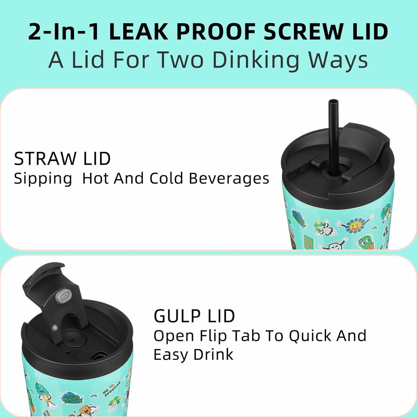 BJPKPK 34oz Stainless Steel Insulated Tumbler With lid And Straw Travel Coffee Thermal Tumblers Cup For Women And Men,Spring Party Green