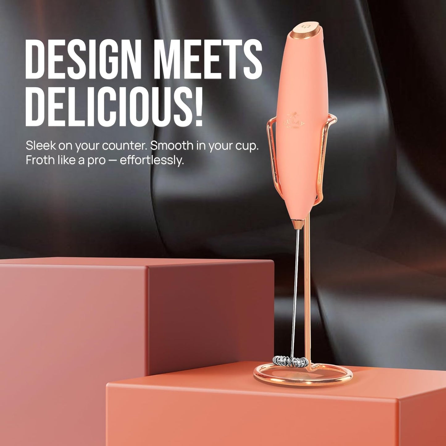 Zulay Kitchen Executive Series Luxury Gift Milk Frother with 4 Duracell Batteries – Handheld Electric Foam Maker for Coffee, Lattes & Hot Chocolate – Deluxe Finish, Ultimate Gift for Coffee Lovers