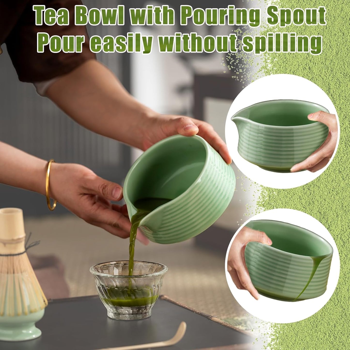 Matcha Whisk Set With Matcha Bowl, Matcha Whisk Holder Matcha Bamboo Whisk, Scoop, Unique Gifts For Women Men Girl Friend Home Kitchen Decor Gifts For Tea Enthusiasts Christmas,Birthday