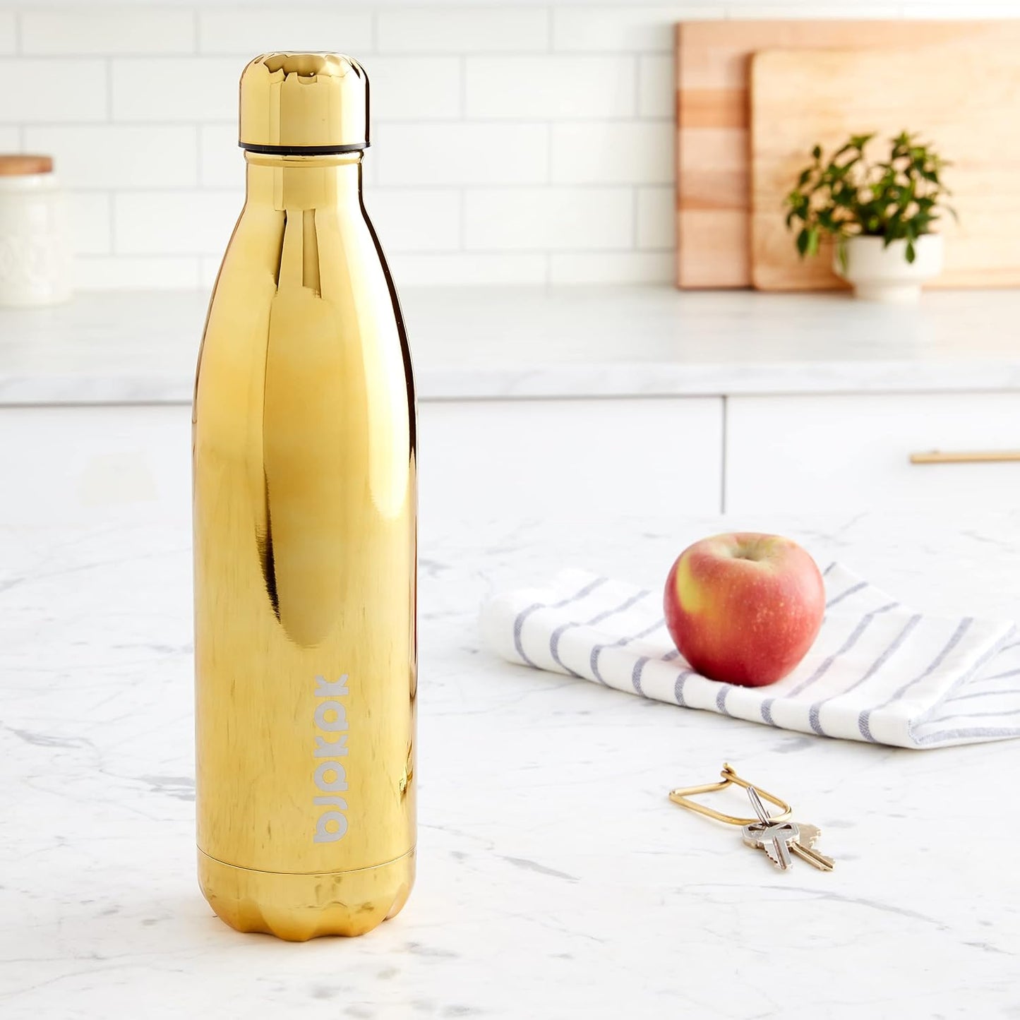 BJPKPK 25oz Insulated Stainless Steel Water Bottle BPA Free, Shining Gold