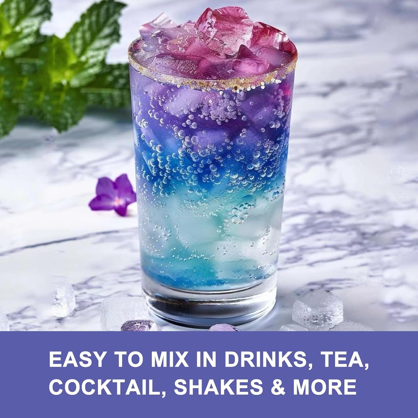 JTEDZI Butterfly Pea Flower Powder 3.5 Oz (100g) - Natural Blue & Purple Food Coloring - Blue Matcha Powder for Drinks, Baking, Smoothies, Beverages - No Sugar & Additives