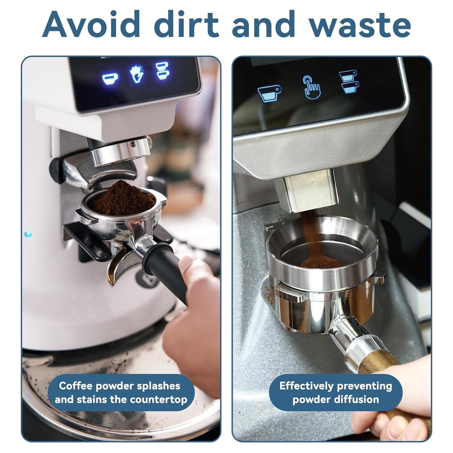 51mm Dosing Funnel, Zinc Alloy Coffee Dosing Funnel Ring,Magnetic Espresso for Coffee Machine,Silver